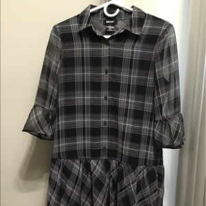 DKNY Black/Plaid Dress